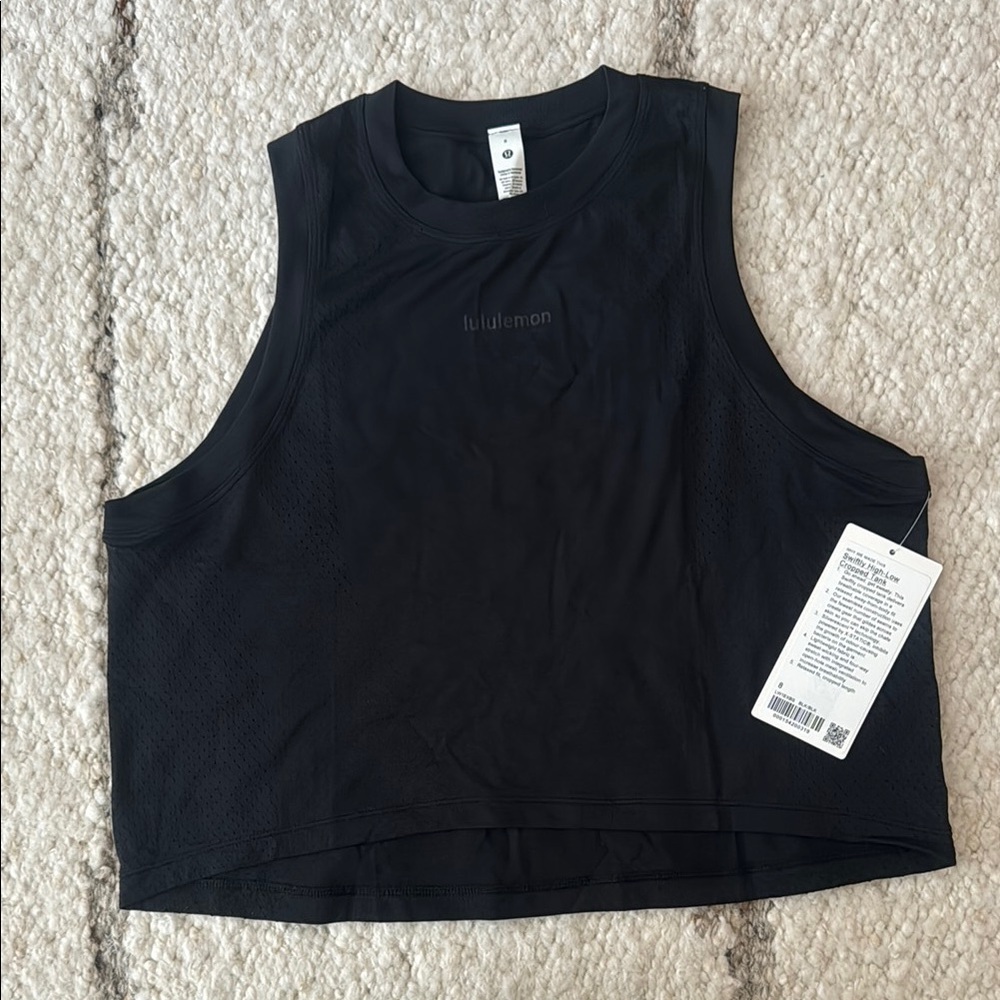 NWT lululemon athletica Black Sleeveless Crop Muscle Tee